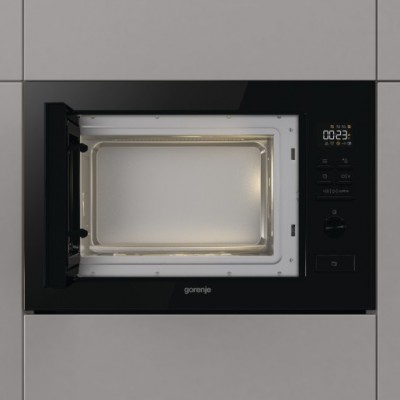 Мікрохвильова піч Gorenje вбудовувана, 25л, електр. управл., 900Вт, гриль, дисплей, чорний