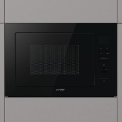 Мікрохвильова піч Gorenje вбудовувана, 25л, електр. управл., 900Вт, гриль, дисплей, чорний