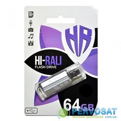USB флеш накопитель Hi-Rali 64GB Corsair Series Silver USB 2.0 (HI-64GBCORSL)