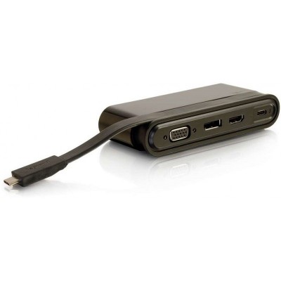 Док станція C2G USB-C на HDMI, DP, VGA, USB, Power Delivery до 65W