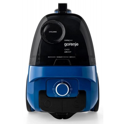 Пилосос Gorenje контейнерний, 850Вт, конт пил -3.3л, HEPA, телескоп трубка, синій