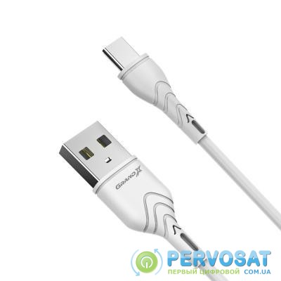 Дата кабель USB 2.0 AM to Type-C 1.0m White Grand-X (PC-03W)