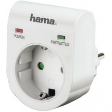 Мережевий адаптер Hama захищає від перенапруги, колір білий Мережевий адаптер Hama захищає від перенапруги, колір білий