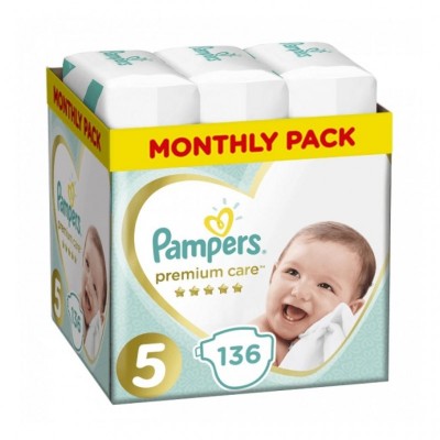 Подгузник Pampers Premium Care Junior Размер 5 (11-16 кг), 136 шт (8001090959690)