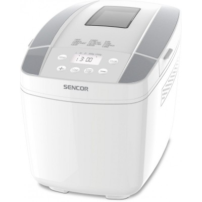 Хлібопічка Sencor 800Вт, програм-12, макс.вага -1.2кг, форма прямокутник, пластик, білий