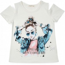 Футболка дитяча Breeze з дівчинкою (14124-164G-cream) Футболка дитяча Breeze з дівчинкою (14124-164G-cream)