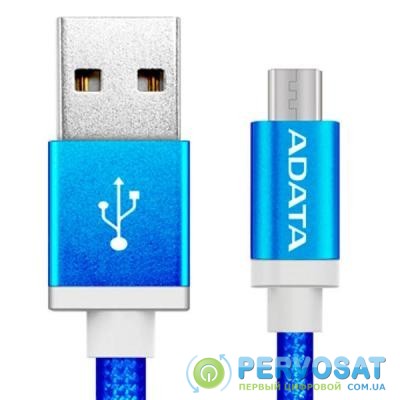 Дата кабель USB 2.0 – Micro USB 1.0m Blue ADATA (AMUCAL-100CMK-CBL)