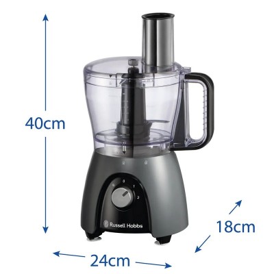 Кухонна машина Russell Hobbs Desire Matte Charcoal, 600Вт, чаша-пластик, корпус-пластик, насадок-4, чорний