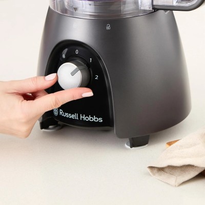 Кухонна машина Russell Hobbs Desire Matte Charcoal, 600Вт, чаша-пластик, корпус-пластик, насадок-4, чорний