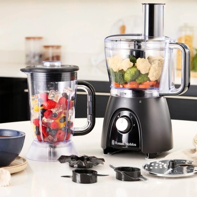 Кухонна машина Russell Hobbs Desire Matte Charcoal, 600Вт, чаша-пластик, корпус-пластик, насадок-4, чорний