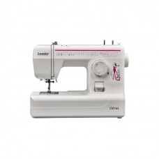 Швейна машина LEADER SILVIA, електромех., 70Вт, 17 шв.оп., петля напівавтомат, з приставним столиком, білий+рожевий