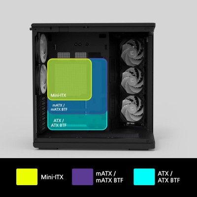 Корпус Zalman P60 без БЖ, 2xUSB3.0, 1x Type C, 3x120мм ARGB Reverse, 2x120мм ARGB, VGA 435мм, LCS ready, Curved Tempered Glass, Dual Chamber, ATX, чорний Корпус Zalman P60 без БЖ, 2xUSB3.0, 1x Type C, 3x120мм ARGB Reverse, 2x120мм ARGB, VGA 435мм, LCS ready, Curved Tempered Glass, Dual Chamber, ATX, чорний