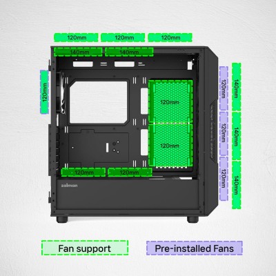 Корпус Zalman P60 без БЖ, 2xUSB3.0, 1x Type C, 3x120мм ARGB Reverse, 2x120мм ARGB, VGA 435мм, LCS ready, Curved Tempered Glass, Dual Chamber, ATX, чорний Корпус Zalman P60 без БЖ, 2xUSB3.0, 1x Type C, 3x120мм ARGB Reverse, 2x120мм ARGB, VGA 435мм, LCS ready, Curved Tempered Glass, Dual Chamber, ATX, чорний
