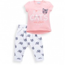 Набір дитячого одягу Breeze футболка з котиком та штанці з кишеньками (8983-92G-peach) Набір дитячого одягу Breeze футболка з котиком та штанці з кишеньками (8983-92G-peach)