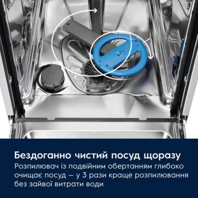 Посудомийна машина Electrolux, 10компл., E, 45см, дисплей, інвертор, 3й кошик, нерж