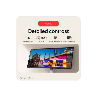Монітор LG 29" 29U531A-W HDMI, DP, USB-C, MM, IPS, 2560:1080, 21:9, 100Hz, 1ms, sRGB 99%, HDR10