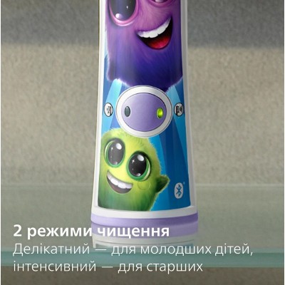Щітка зубна електр. Philips, Sonicare For Kids, 62т. колив/хв, насадок-2, фіолетовий Щітка зубна електр. Philips, Sonicare For Kids, 62т. колив/хв, насадок-2, фіолетовий