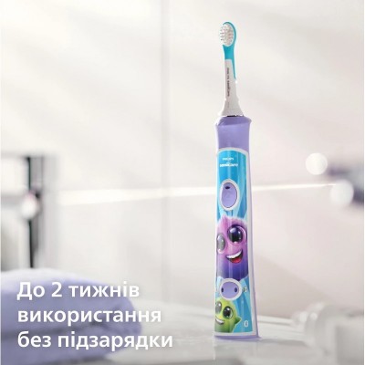 Щітка зубна електр. Philips, Sonicare For Kids, 62т. колив/хв, насадок-2, фіолетовий Щітка зубна електр. Philips, Sonicare For Kids, 62т. колив/хв, насадок-2, фіолетовий