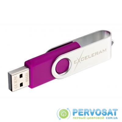USB флеш накопитель eXceleram 16GB P1 Series Silver/Purple USB 2.0 (EXP1U2SIPU16)