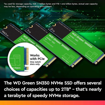 Твердотільний накопичувач SSD M.2 WD Green SN350 480GB NVMe PCIe 3.0 4x 2280 TLC