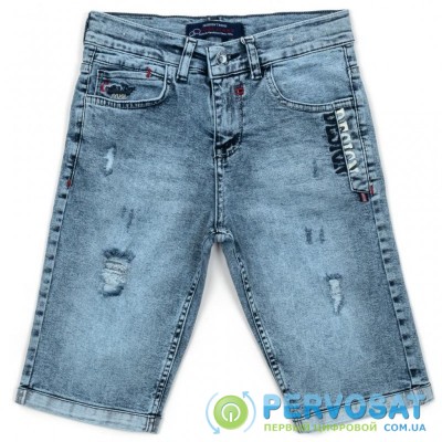 Шорты A-Yugi джинсовые с потертостями (5261-170B-blue)