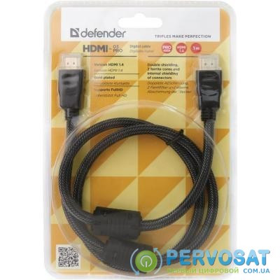 Кабель мультимедийный HDMI to HDMI 1m HDMI-03PRO Defender (87340)