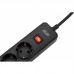 Мережевий фільтр 2E 5XSchuko із захистом від імпульсних стрибків напруги, 3G*1.5мм2, 3*USB-A, 2м, black