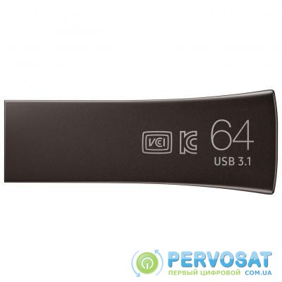 USB флеш накопитель Samsung 64GB Bar Plus Black USB 3.1 (MUF-64BE4/APC)