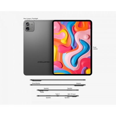 Планшет Teclast ArtPad Air 11" 8ГБ, 128ГБ, LTE, 8000мА•год, Android, сірий