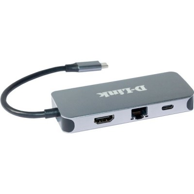 USB-Концентратор D-Link DUB-2335 3xUSB3.0, 1xUSB-C/PD, 1xHDMI 1.4b, 1xGE, USB-C