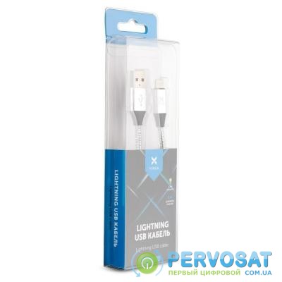 Дата кабель USB 2.0 AM to Lightning 1m metal silver Vinga (VRC071SI)