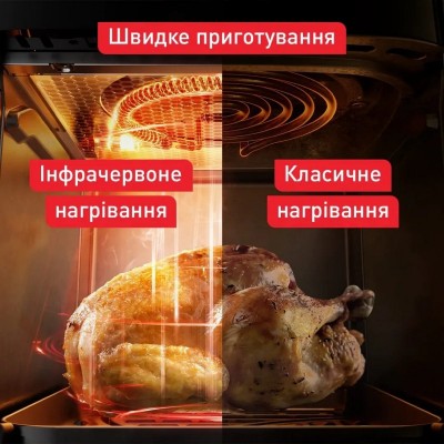 Мультипіч Tefal Easy Fry Infrared, 1850Вт, чаша-7л, сенсорне керув., 8 програм, з віконцем, пластик, чорний Мультипіч Tefal Easy Fry Infrared, 1850Вт, чаша-7л, сенсорне керув., 8 програм, з віконцем, пластик, чорний