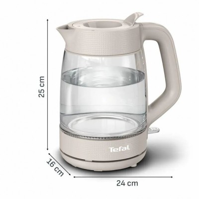 Електрочайник Tefal Morning Glass Kettle, 1.7л, скло, з підсвіткою, бежевий