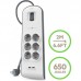 Подовжувач-фільтр мережевий Belkin 6хТип F, 3x1.5мм кв, 16А, 2xUSB-A 2.4A, з захистом від перенапруги, 2м, білий