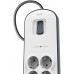 Подовжувач-фільтр мережевий Belkin 6хТип F, 3x1.5мм кв, 16А, 2xUSB-A 2.4A, з захистом від перенапруги, 2м, білий