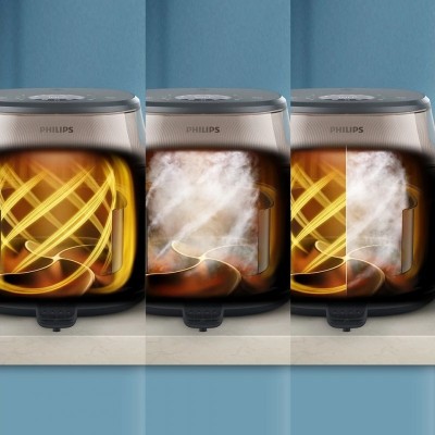 Мультипіч Philips Series 5000 OVI SteamFry 2000Вт, чаша-7.2л, сенсорне управл., 12 авто. програм, аксесуари, пластик, чорний