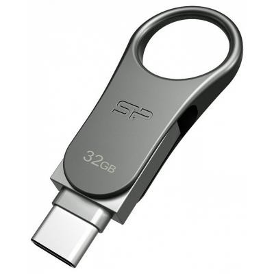 USB флеш накопитель Silicon Power 32GB Mobile C80 Silver USB 3.2 (SP032GBUC3C80V1S)