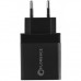 Зарядное устройство Florence 1USB QC 3.0 + Type-C cable Black (FL-1050-KT)