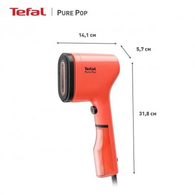 Відпарювач Tefal компактний PURE POP CORAL, 1300Вт, 70мл, постійна пара - 20гр, червоний