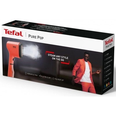 Відпарювач Tefal компактний PURE POP CORAL, 1300Вт, 70мл, постійна пара - 20гр, червоний