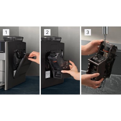 Кавомашина Siemens 1.7л, зерно + мелена, автомат.капучинатор, LED - дисплей, авторецептів - 12, чорно - срібний