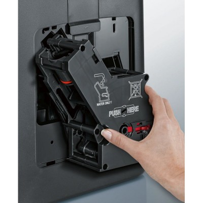 Кавомашина Siemens 1.7л, зерно + мелена, автомат.капучинатор, LED - дисплей, авторецептів - 12, чорно - срібний