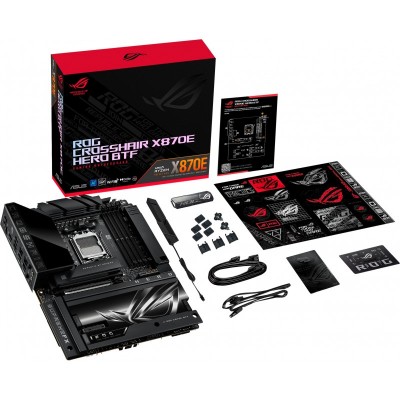 Материнcька плата ASUS ROG CROSSHAIR X870E HERO BTF sAM5 X870E 4xDDR5 M.2 HDMI WiFi BT ATX приховане підключення роз'ємів Материнcька плата ASUS ROG CROSSHAIR X870E HERO BTF sAM5 X870E 4xDDR5 M.2 HDMI WiFi BT ATX приховане підключення роз'ємів