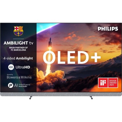 Телевізор 55" Philips OLED+ 4K 144Hz Smart Google TV Black Ambilight Bowers & Wilkins sound
