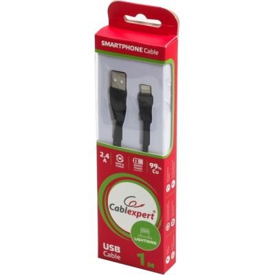 Дата кабель USB 2.0 AM to Lightning 1.0m flat Cablexpert (CCPB-L-USB-01BK)