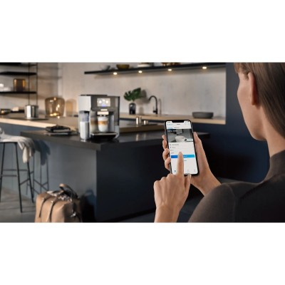 Кавомашина Siemens 2.4л, зерно + мелена, автомат.капучинатор, LED - дисплей, авторецептів - 20, чорно - срібний