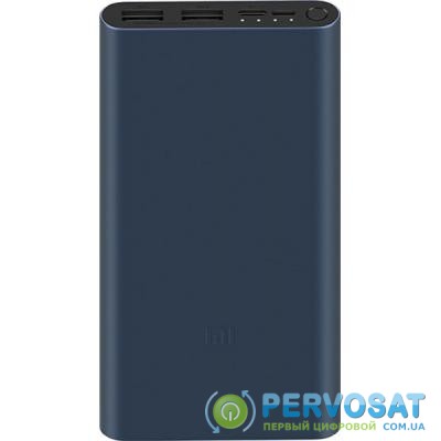Батарея универсальная Xiaomi Mi 3 NEW Power bank 10000mAh QC2.0 in/out, PLM13ZM, Black (VXN4260CN / 575607)