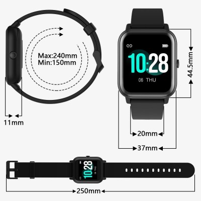 Смарт-годинник Blackview R30 44мм, 1.83", 240x284, TFT, BT 5.0, 384КБ, чорний