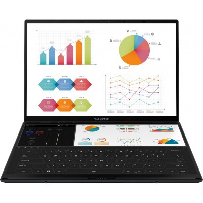 Ноутбук ASUS Zenbook DUO UX8406CA-QL049W 14" FHD OLED, Intel Ultra 7 255H, 32GB, F1TB, UMA, Win11, Сірий