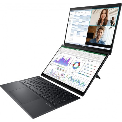 Ноутбук ASUS Zenbook DUO UX8406CA-QL049W 14" FHD OLED, Intel Ultra 7 255H, 32GB, F1TB, UMA, Win11, Сірий